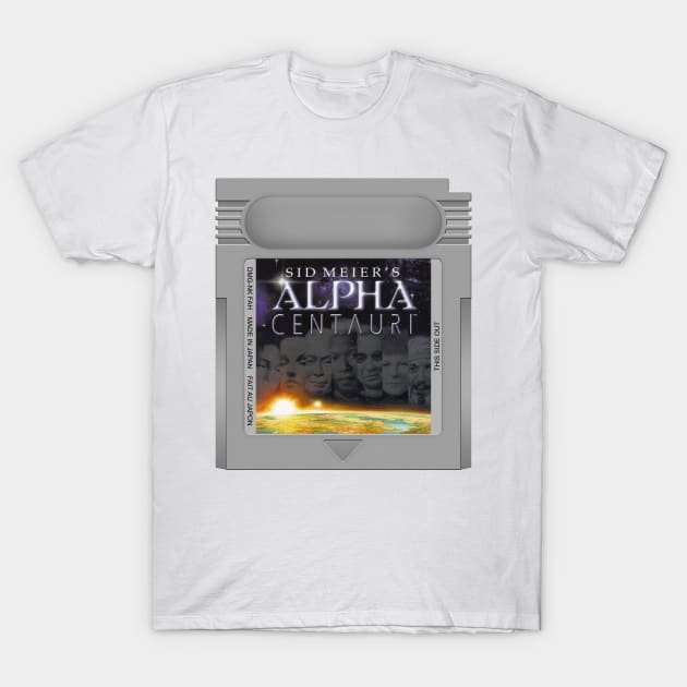 Alpha Centauri Game Cartridge T-Shirt by PopCarts